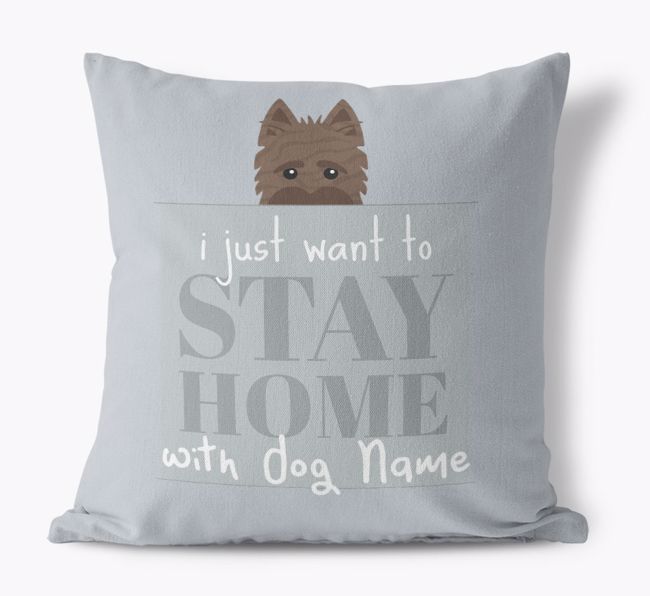 Stay Home: Personalised {breedFullName} Canvas Cushion